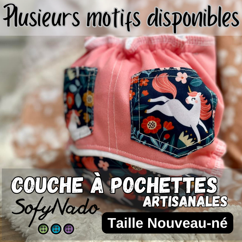 Couche à poche SofyNado - Nouveau-né - Couche artisanale