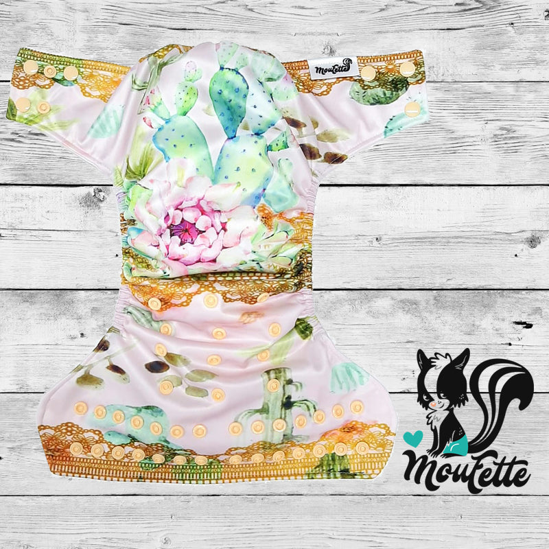 Confections Moufette - Couche à poche - Nouveau-né 4-13 lbs / CACTUS