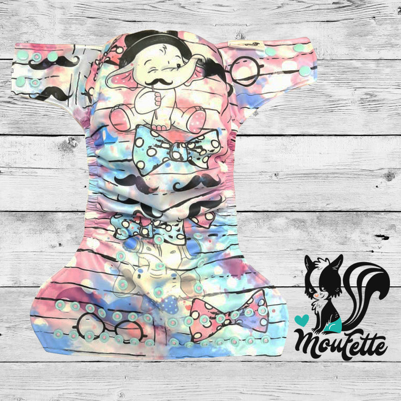 Confections Moufette - Couche à poche - Taille unique 8-35 lbs / ÉLÉPHANTS